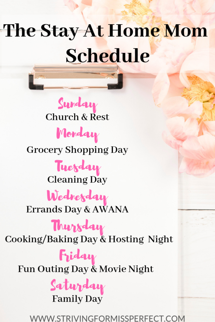 The Stay At Home Mom Schedule #SAHM #Weeklyscheduleformoms #momschedule #SAHMschedule