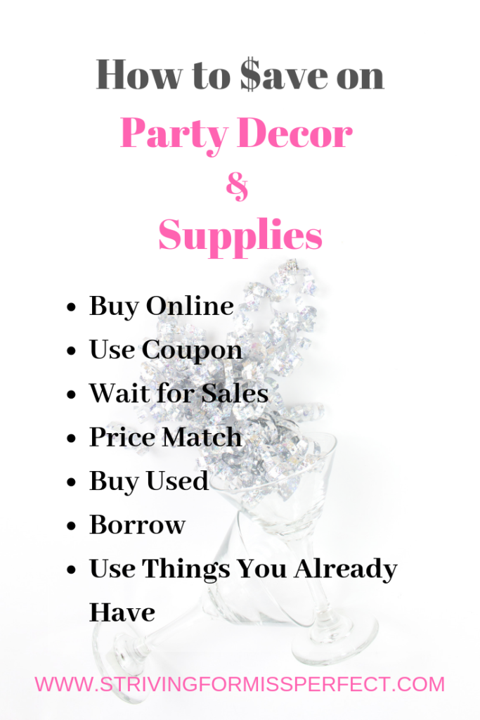 How to save on party decor and supplies. Are you throwing a party soon? Here are some easy ways to save money on party decor and party supplies. #partyplanning #partydecor #savemoney #partyonabudget
