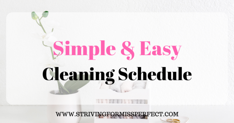 Simple and Easy Cleaning Schedule