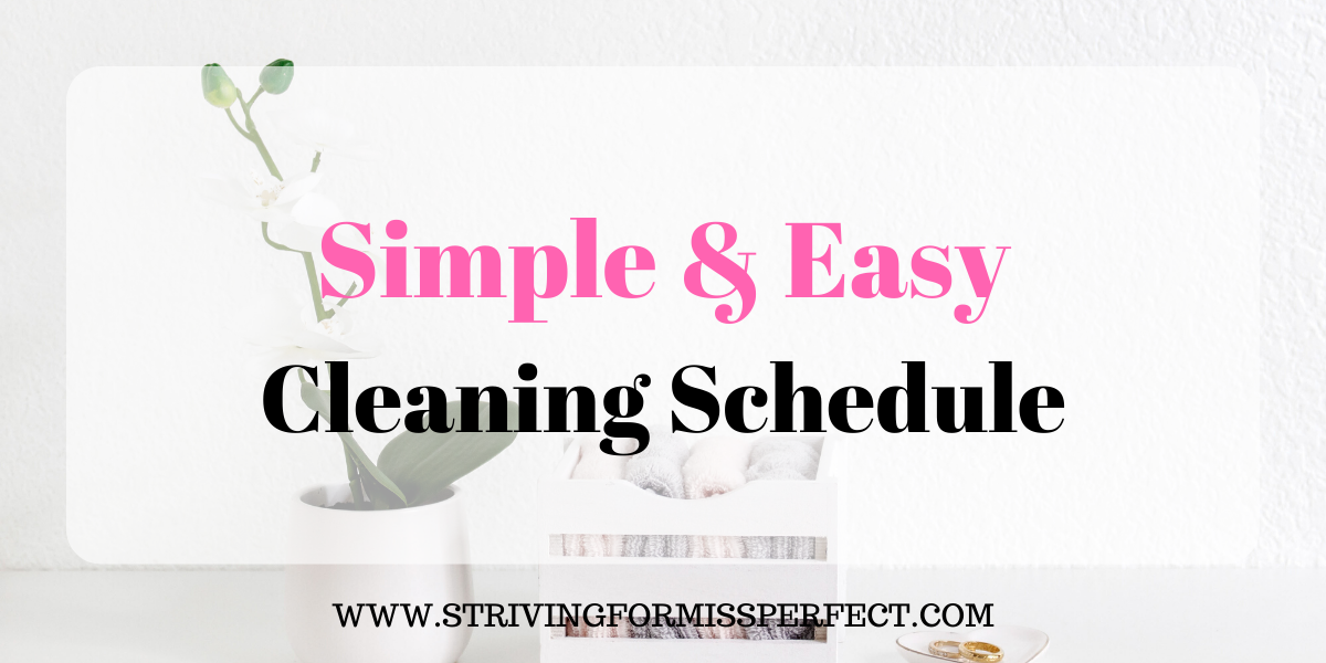 Simple and Easy Cleaning Schedule